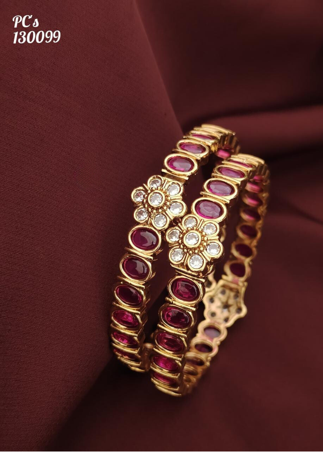 Kundan stone bangles s130099 (set of 2)