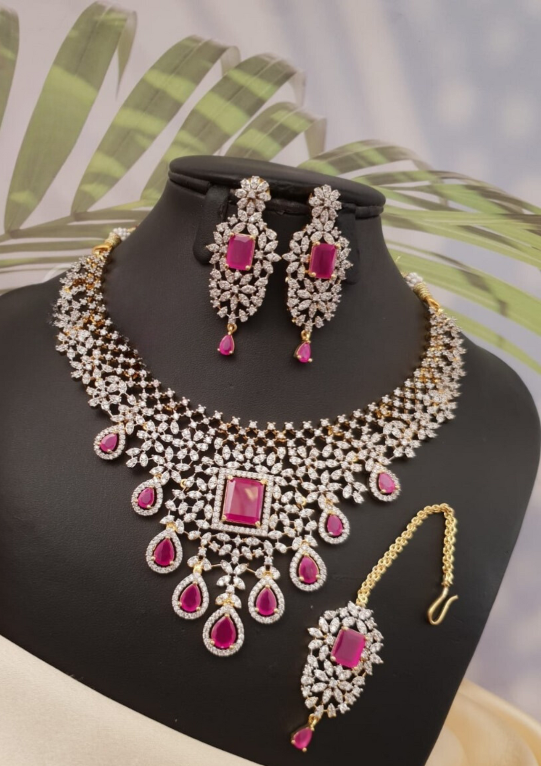 Kundan and beads necklace set with earrings ssg 101750