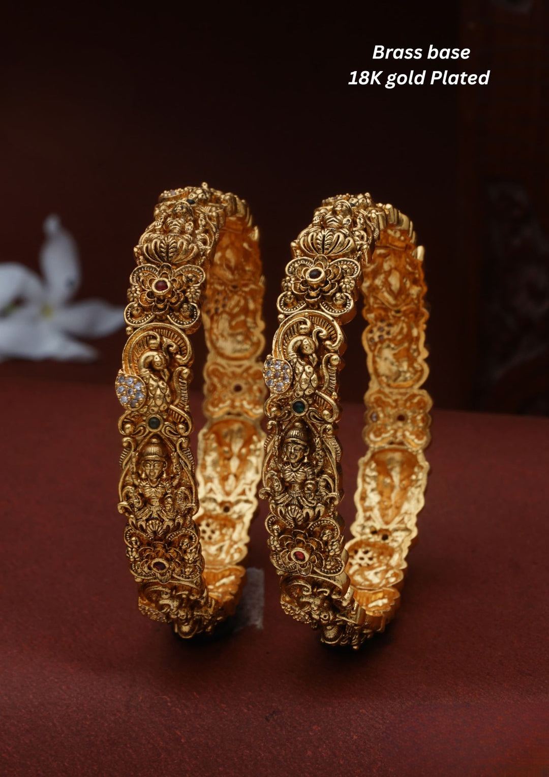 Kundan Temple Brass Base bangles c 106020