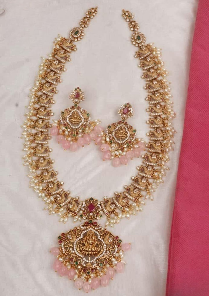 Kundan Temple Matt Necklace with Earrings c1020020