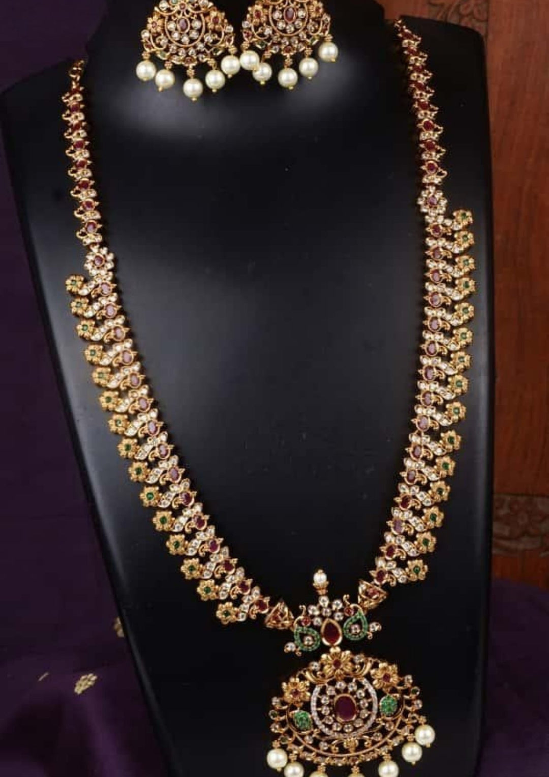 Kundan Matt Necklace with Earrings c1018020