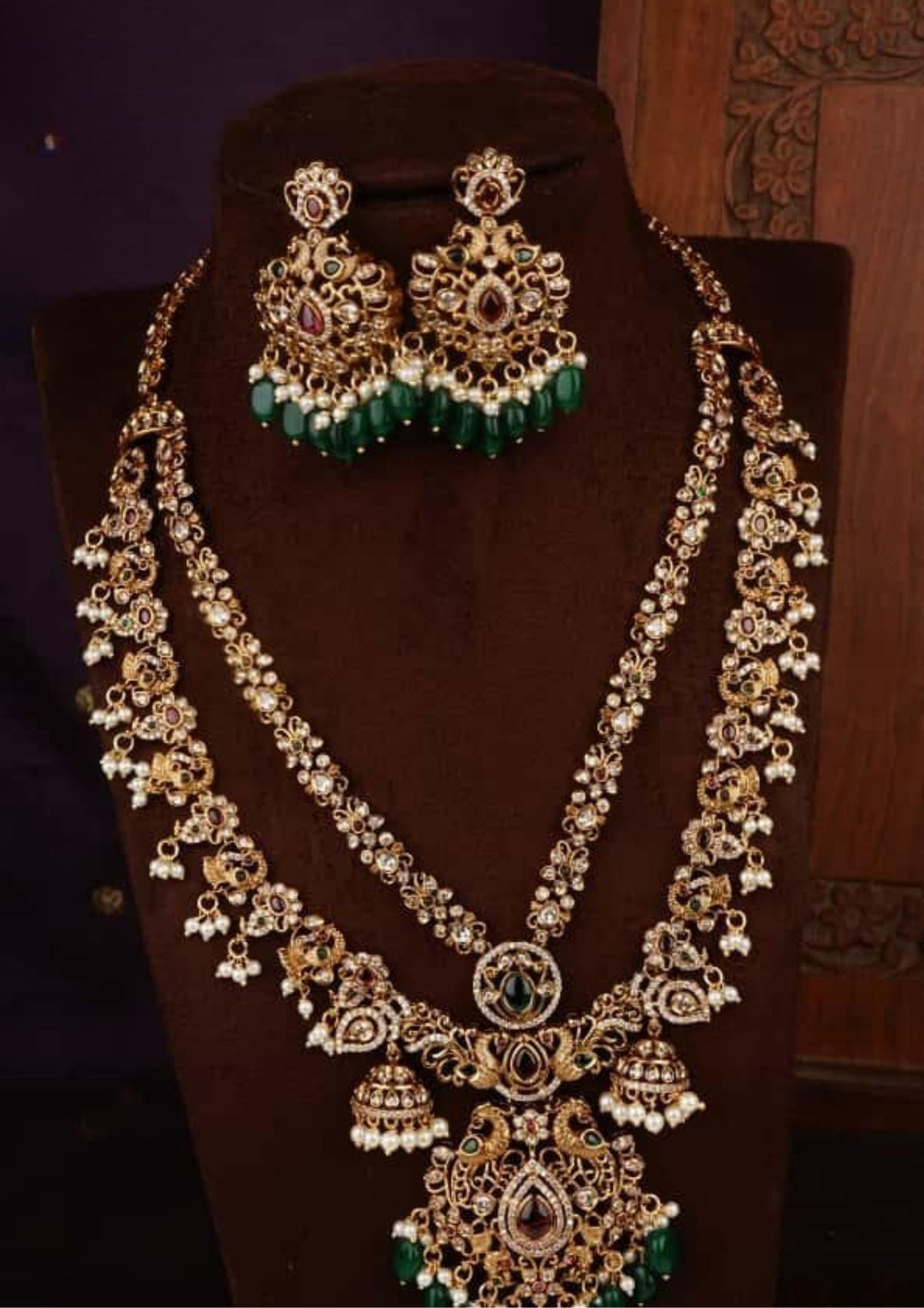 Kundan Matt Necklace with Earrings c1023020