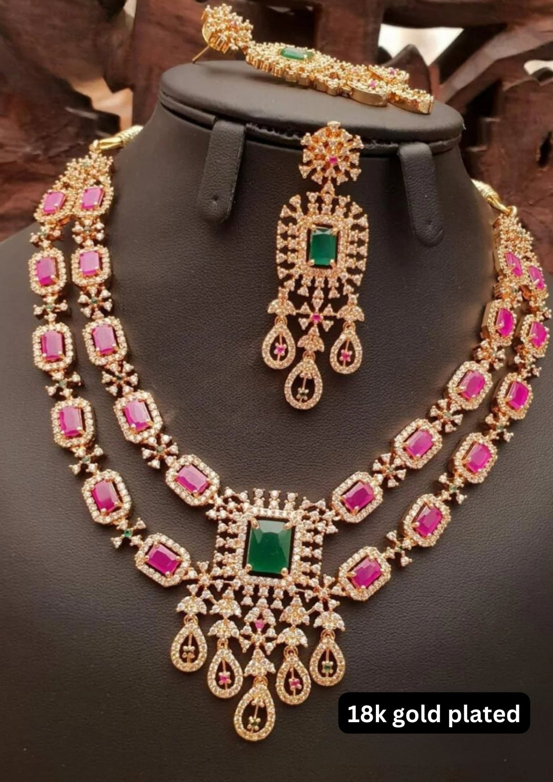 Kundan & Beads Necklace With Earrings g101650