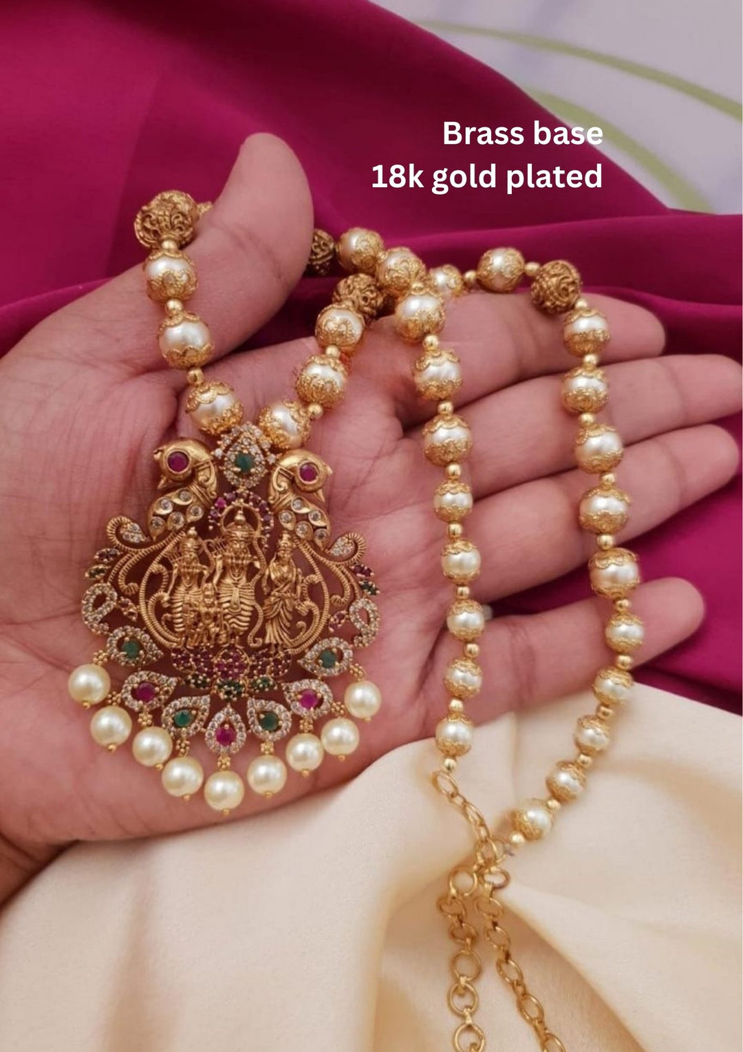 Kundan & Beads Temple Necklace g10950