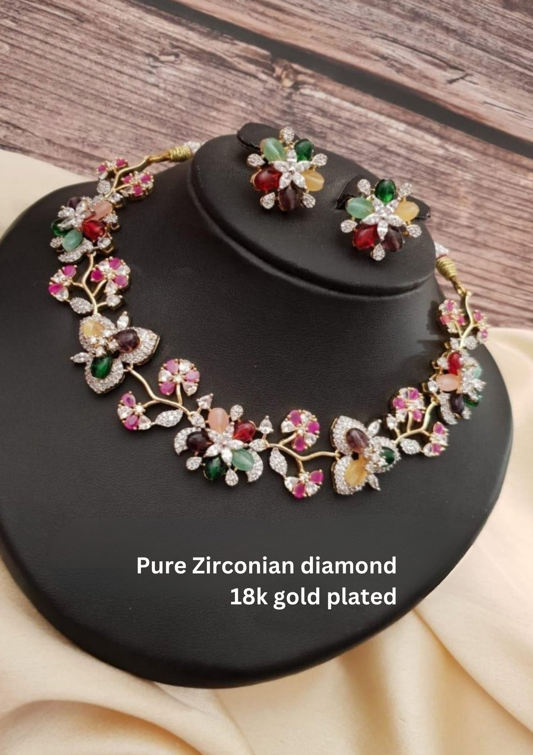 Pure Zirconian Diamond Necklace With Earrings g 101880