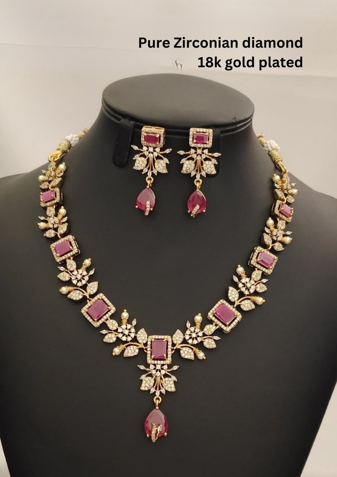 Pure Zirconian Diamond  Necklace With Earrings s 160021