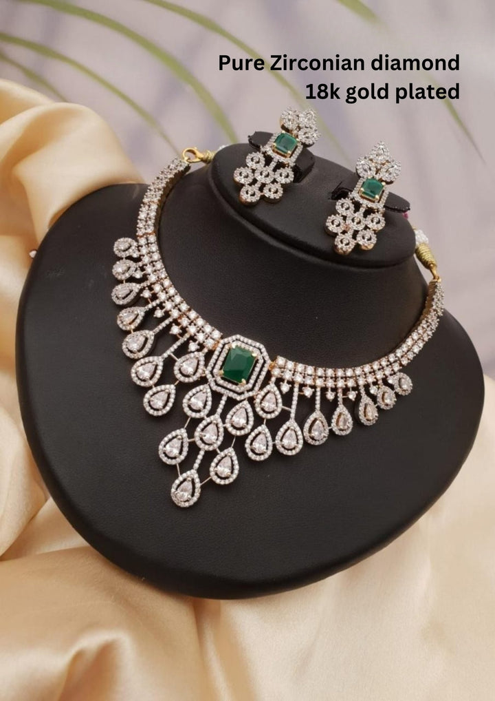 Pure Zirconian Diamond Necklace with Earrings g 102050