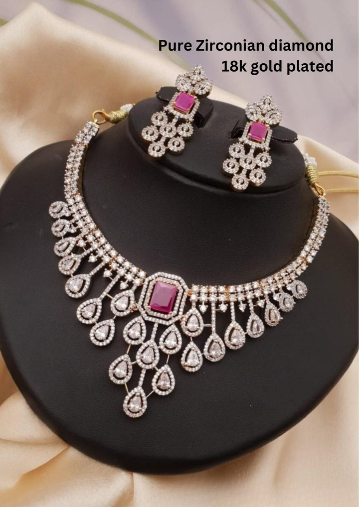 Pure Zirconian Diamond Necklace with Earrings g 102050
