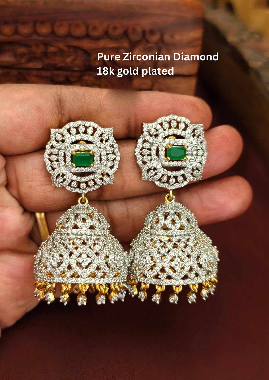Pure Zirconian Diamond jhumkas s140011