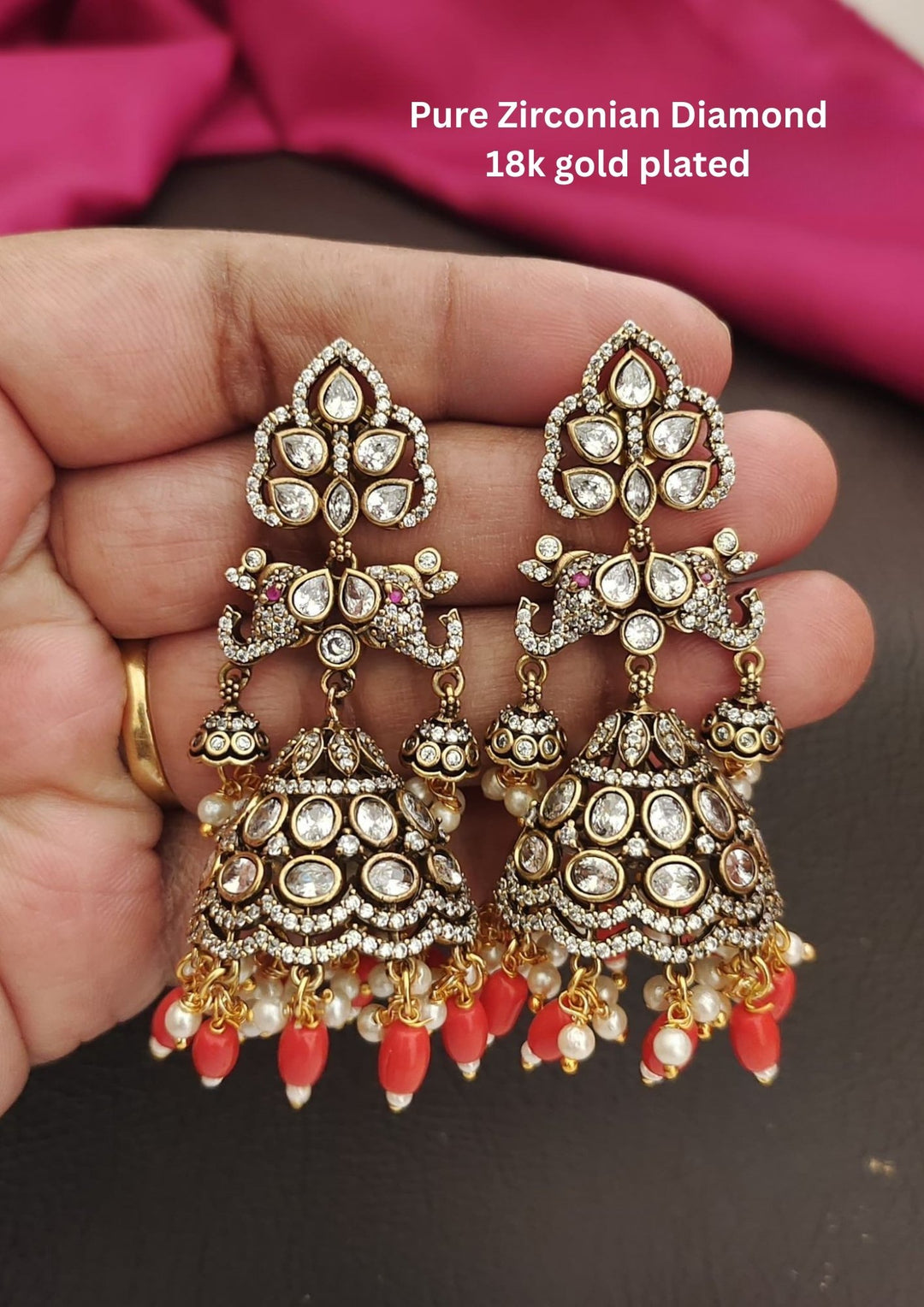 Pure Zirconian Diamond Jhumkas s160021