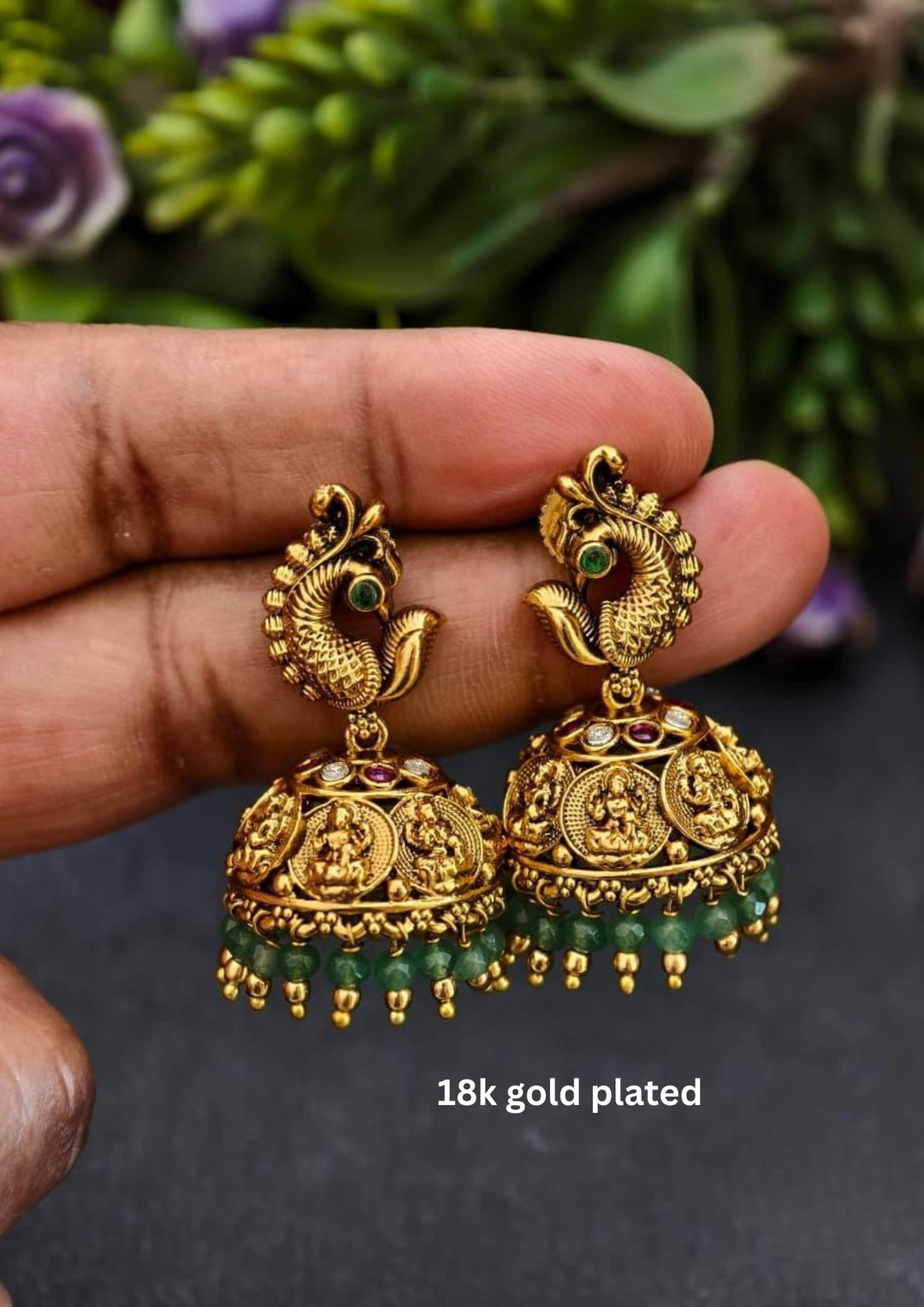 Kundan Antique Jhumkas  s95007