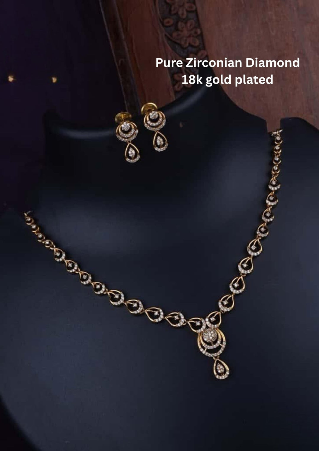 Pure Zirconian Diamond Matt Necklace with Earrings c104520