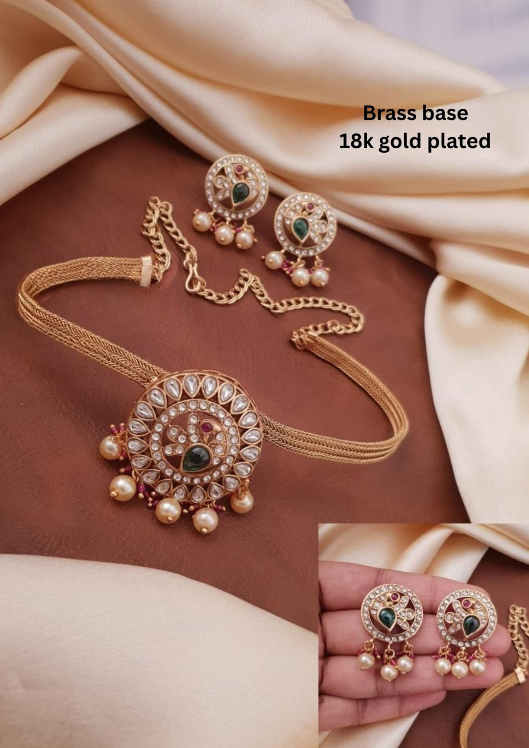 Kundan  Necklace with Earrings g101750