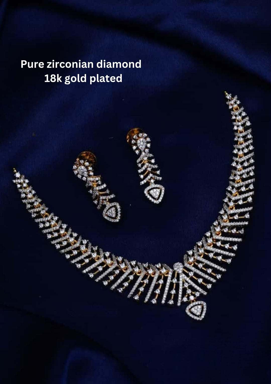 Pure Zirconian Diamond Necklace With Earrings c1012020