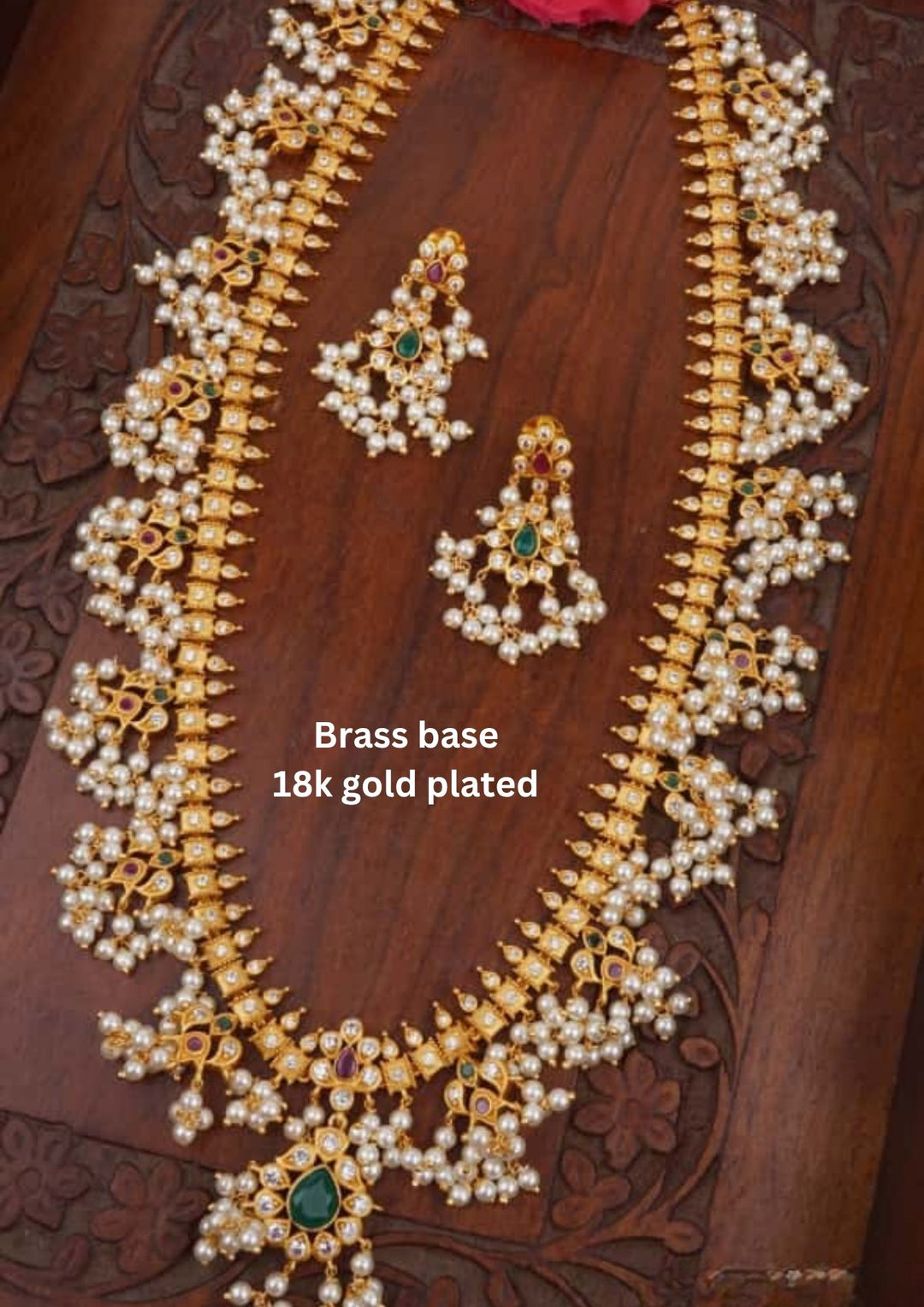 Kundan and Beads Necklace with Earrings c 1020020