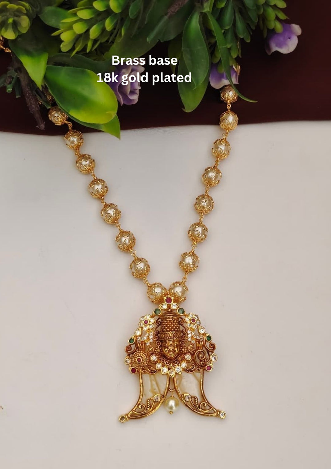 Kundan Temple Necklace s130099