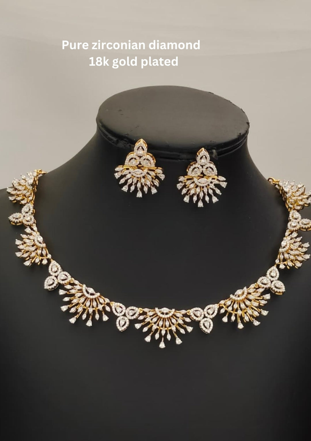 Pure Zirconian Diamond Necklace With Earrings s200061