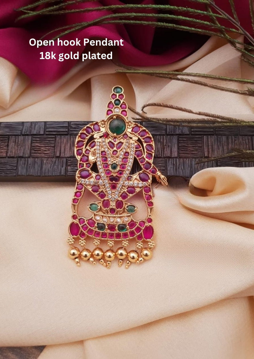 Kundan Temple Open hook Pendant g101250