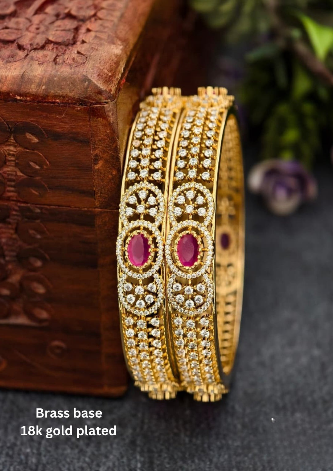 Kundan  Bangles (set of 2) s160021