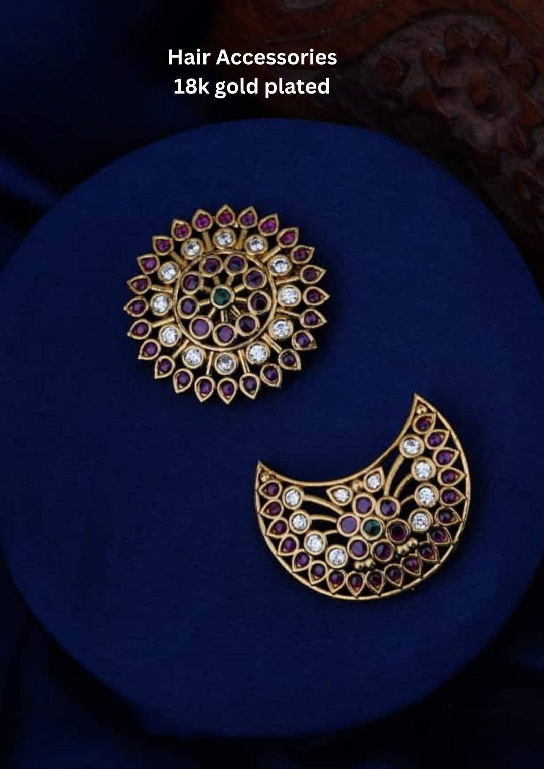 Kundan Sun Moon Hair Accessories c104520