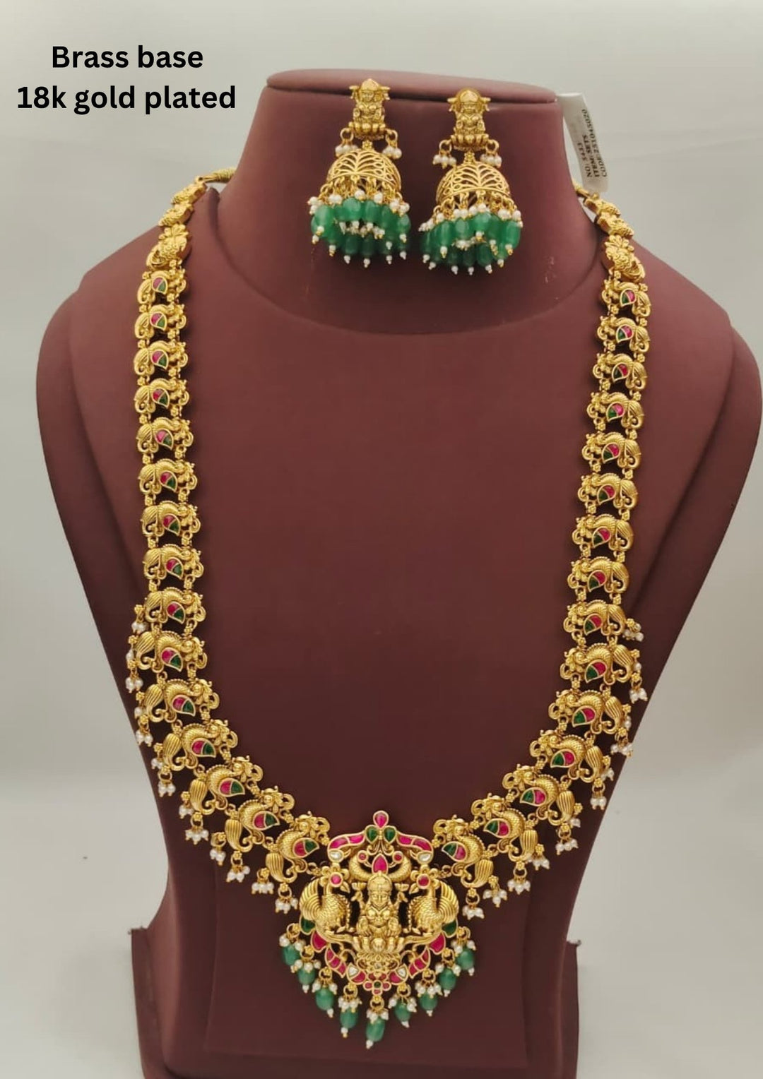 Kundan Temple Necklace with Earrings s560025