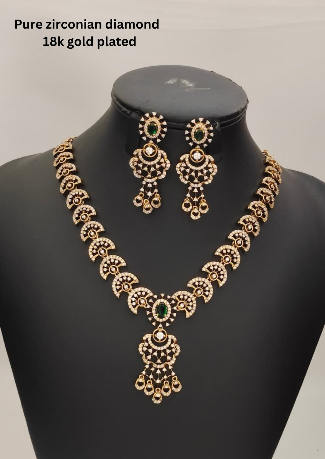 Pure Zirconian Diamond Necklace With Earrings s170031