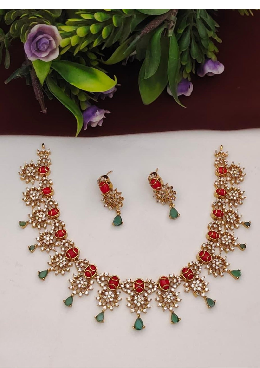 Kundan Necklace with Earrings s160021