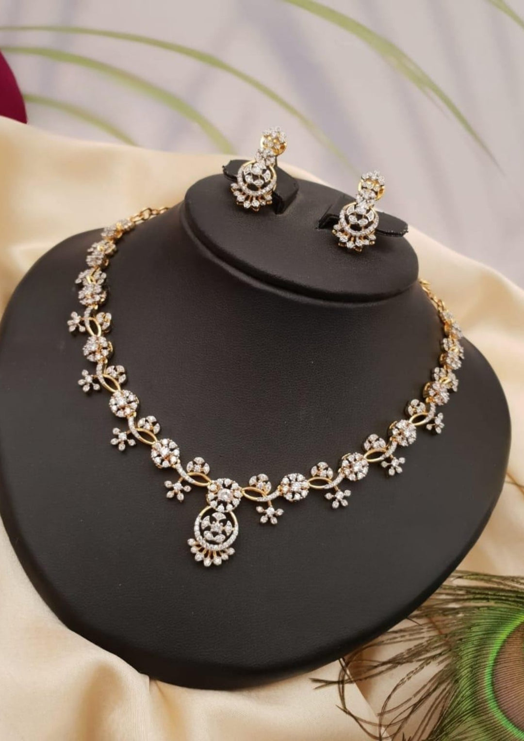 Pure Zirconian Diamond Necklace with Earrings g101050
