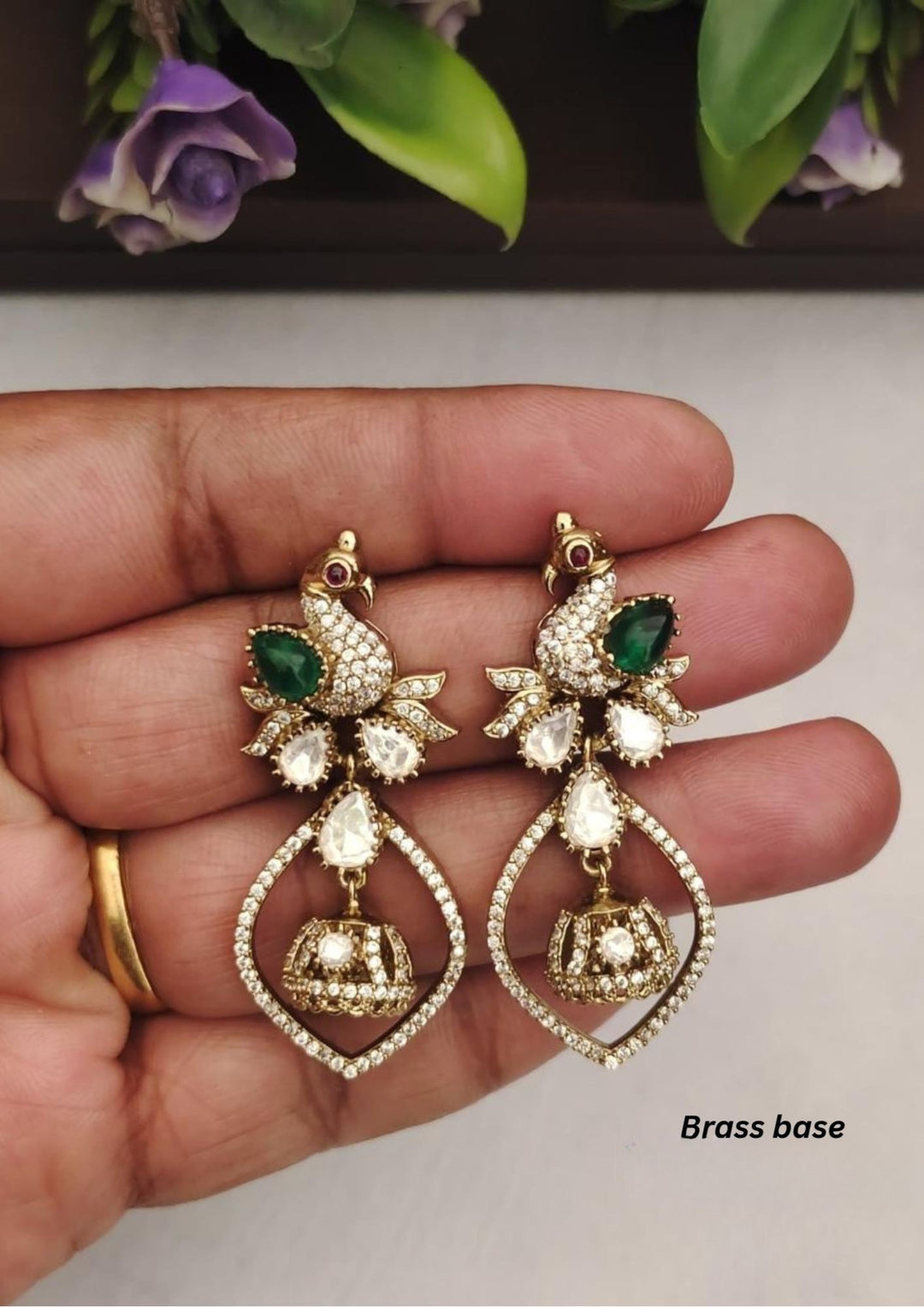 Kundan Brass Base  Earrings s120058