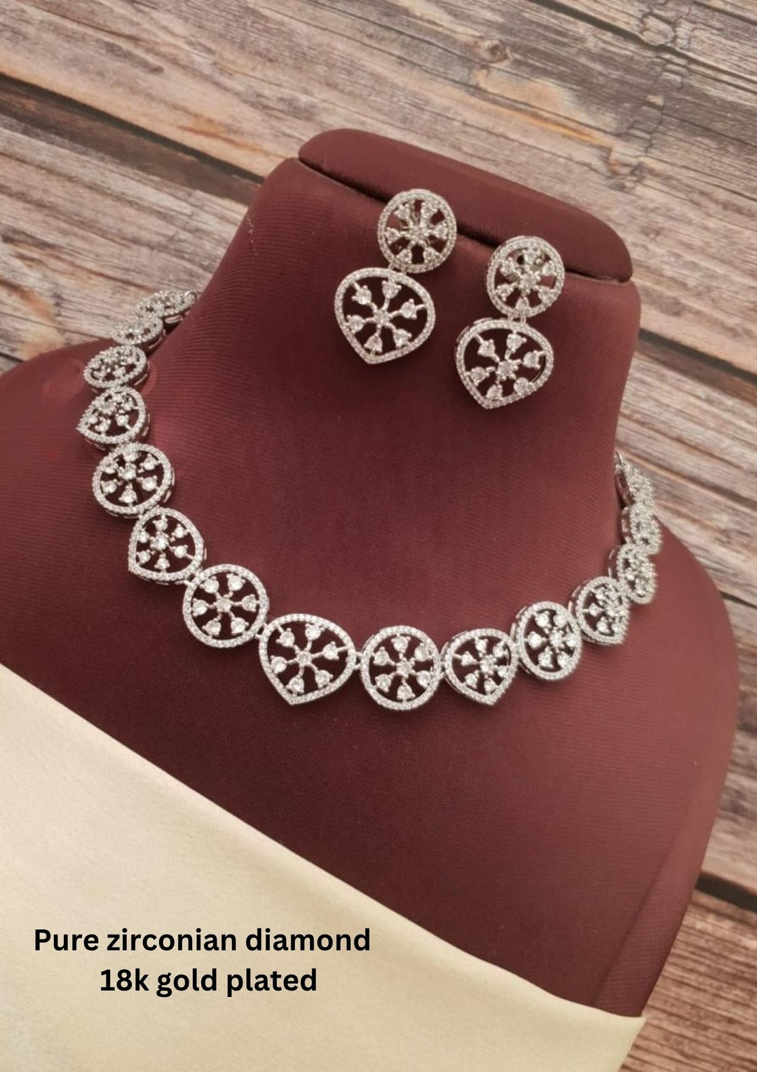 Pure Zirconian Diamond Necklace With Earrings g101099