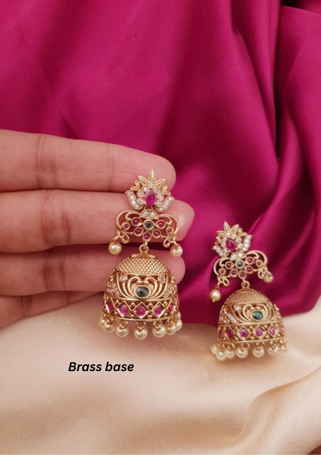 Kundan Brass Base  Earrings g 10699