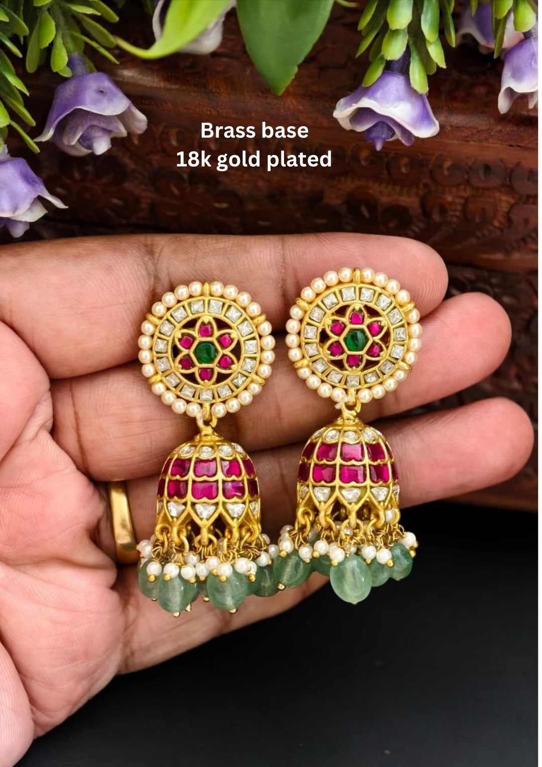 kundan Jhumkas s320082