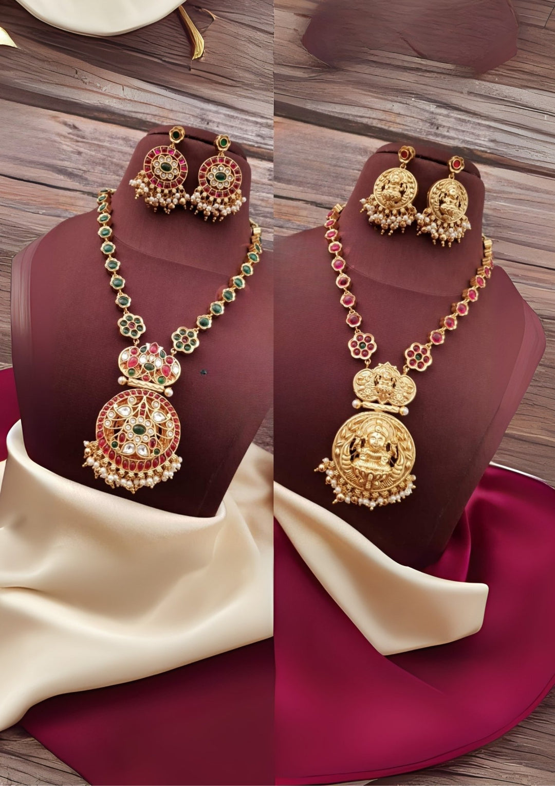 Real Kemp Reversable necklace with Earrings g102800