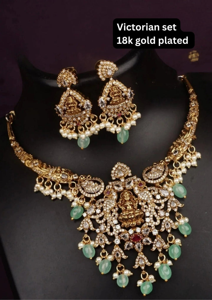 Victorian Temple Necklace With Earrings c1012020