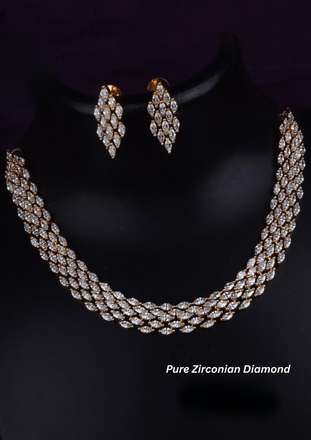 Pure Zirconian Diamond Necklace With Earrings c1013020