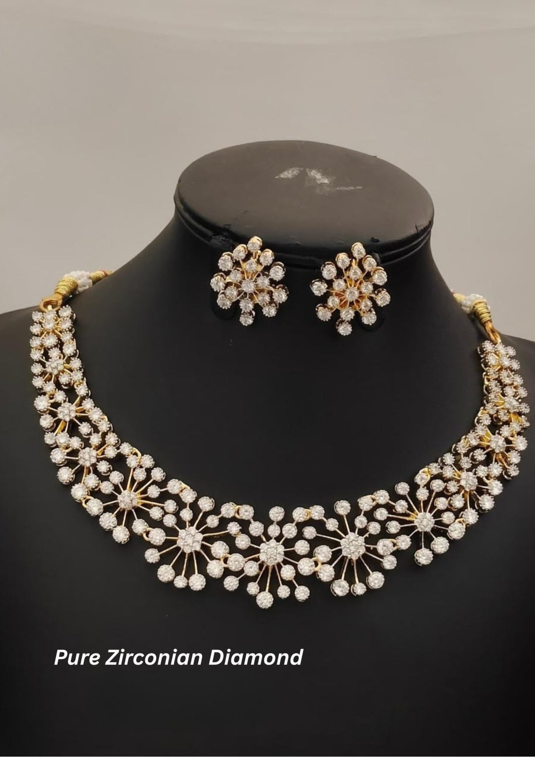 Pure Zirconian Diamond Necklace with Earrings s 190051
