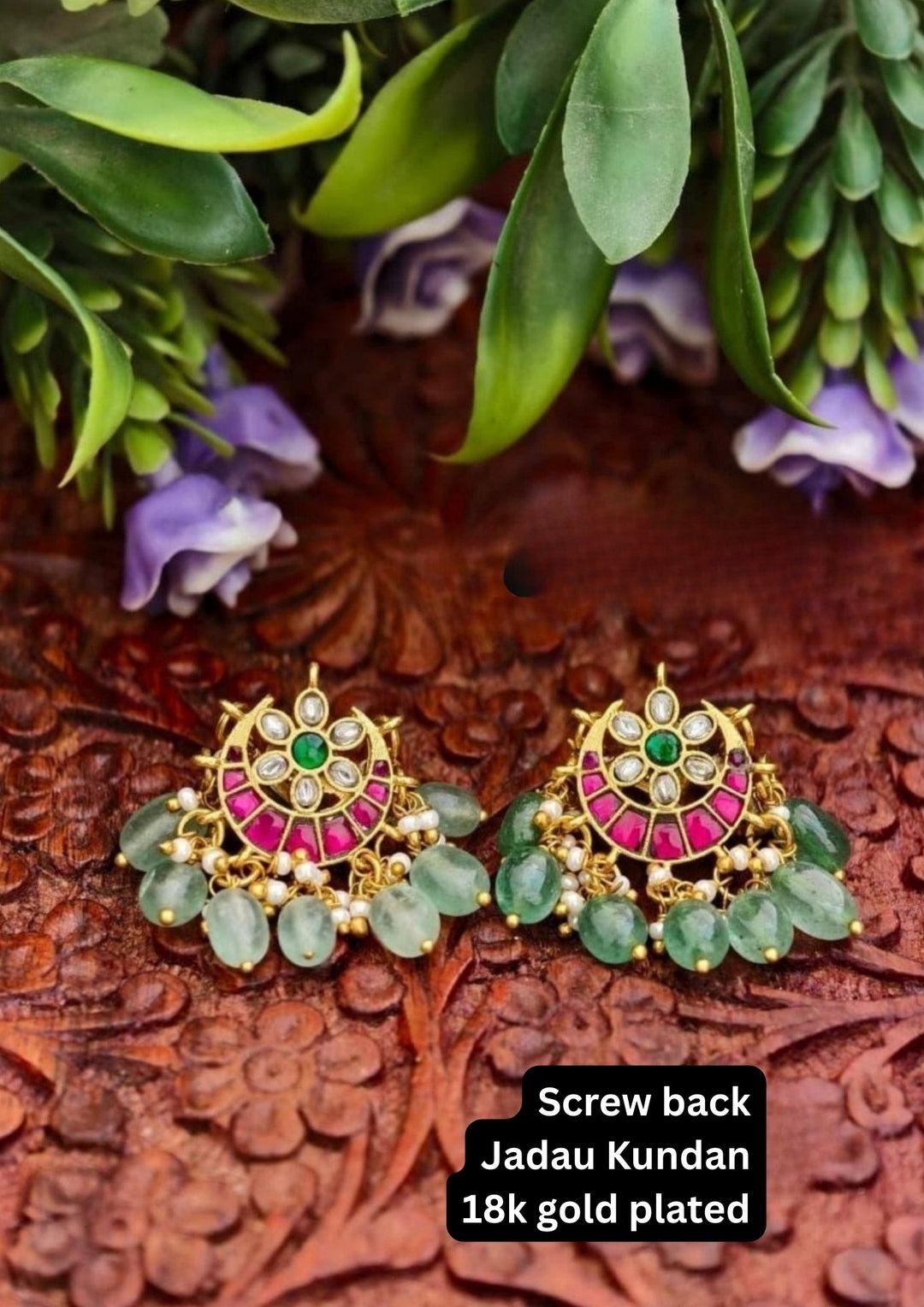 Kundan Screwback Earrings s130009