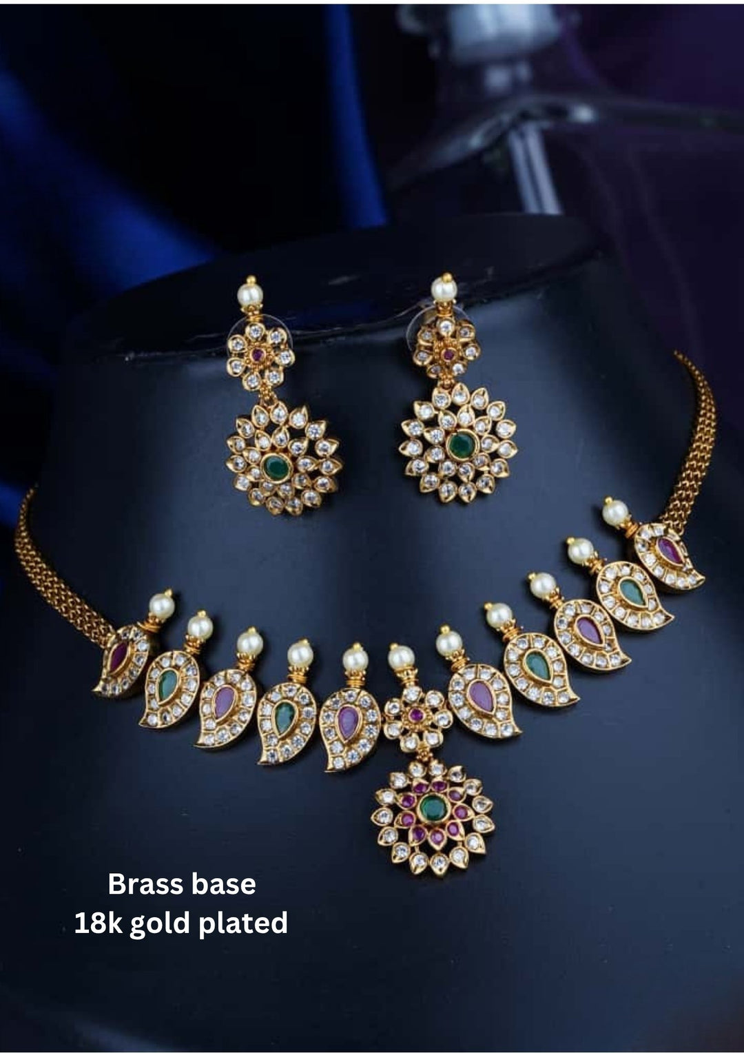 Kundan Necklace with Earrings  c105020