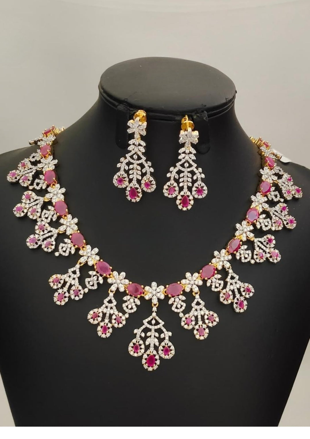 Pure Zirconian Diamond Necklace with Earrings s230991