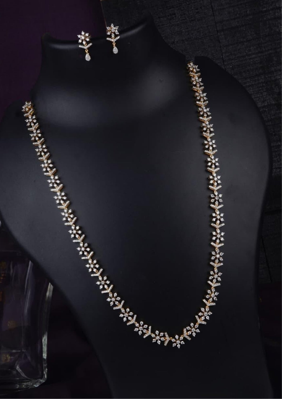 Pure Zirnonian Diamond Necklace with Earrings c1011020
