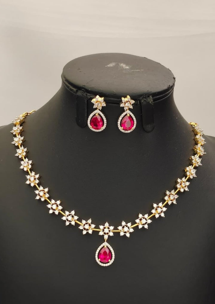 Pure Zirconian Diamond Necklace with Earrings s130099
