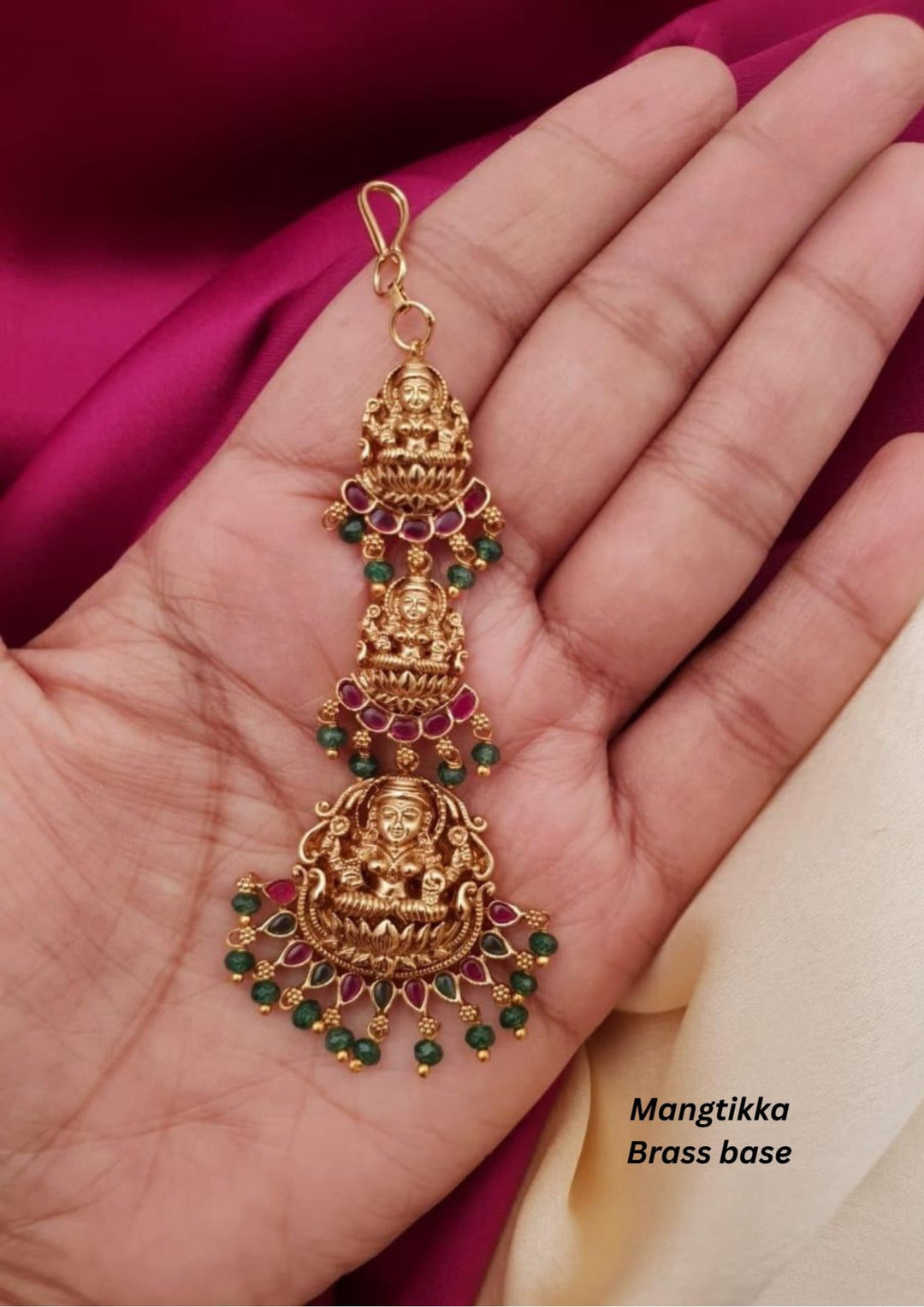 Kundan Temple Brass Base  Mangtikka g 10499