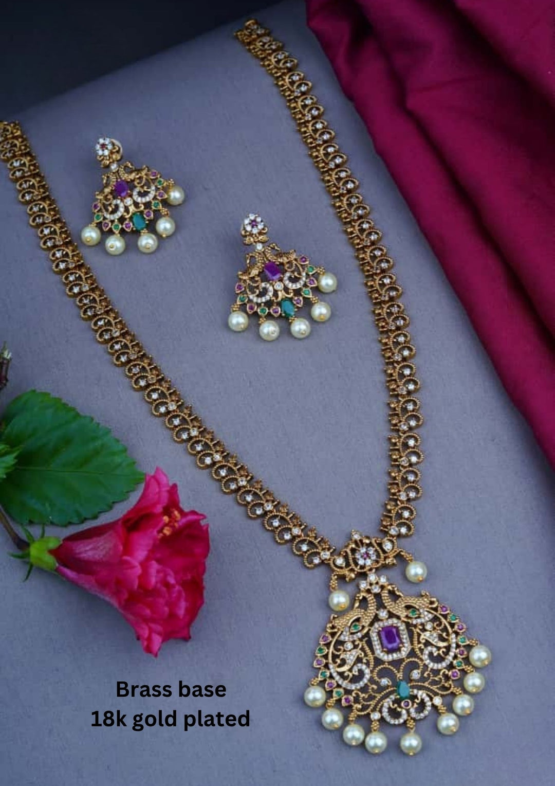Kundan Necklace with Earrings  c1010520