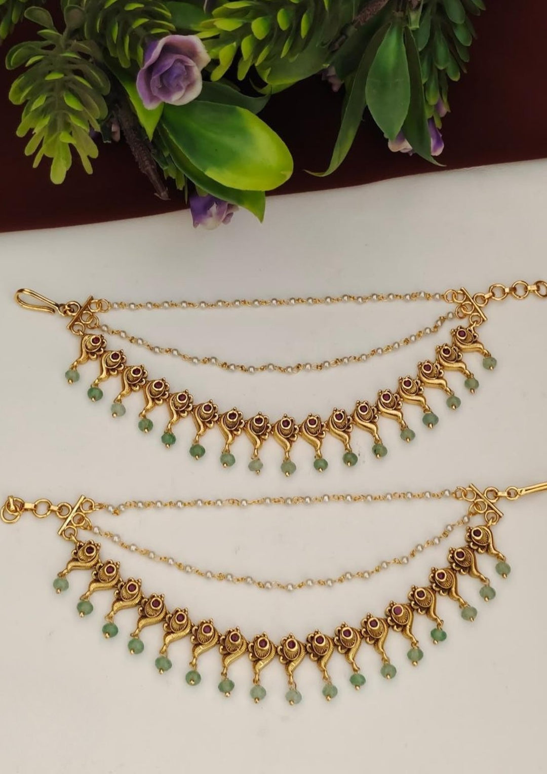 Kundan Earchains s120058