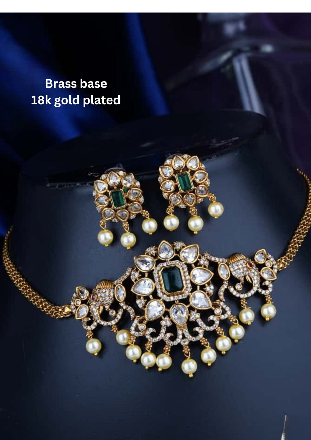 Kundan Necklace with Earrings  c107020