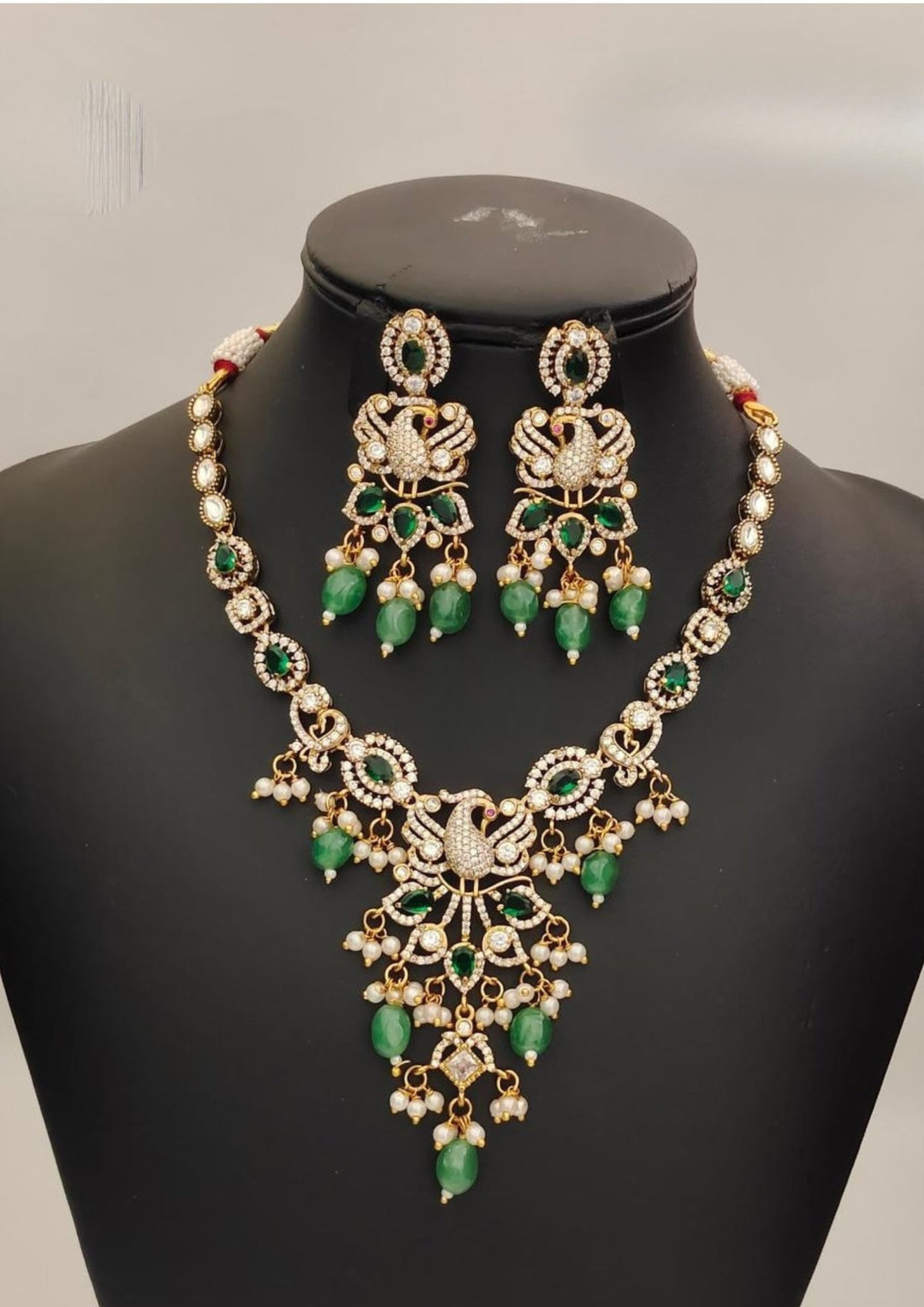 Kundan & Beads Necklace With Earrings s 200061
