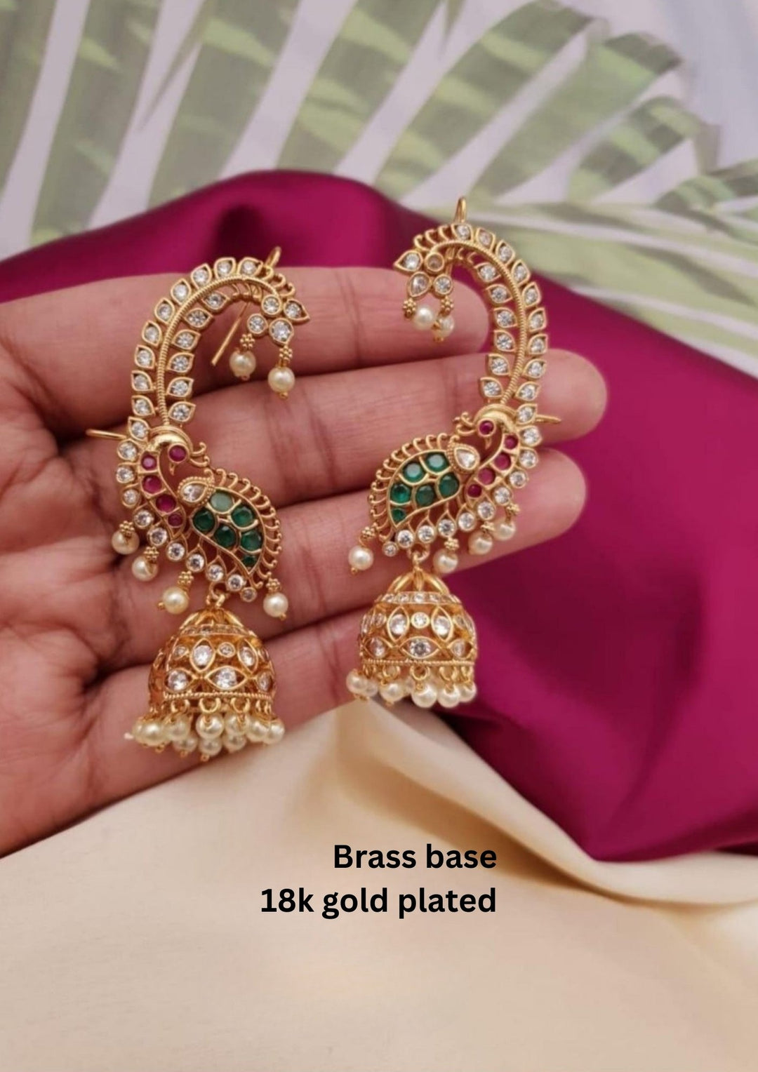 Kundan Brass Base Earrings g 10650
