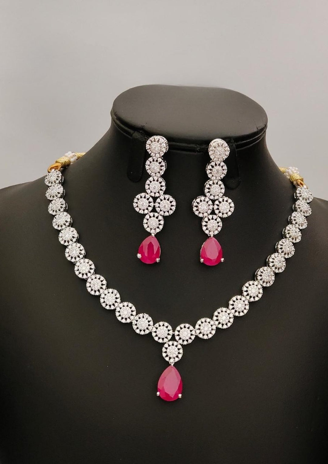 Pure Zirconian Diamonds Necklace with Earrings s190051