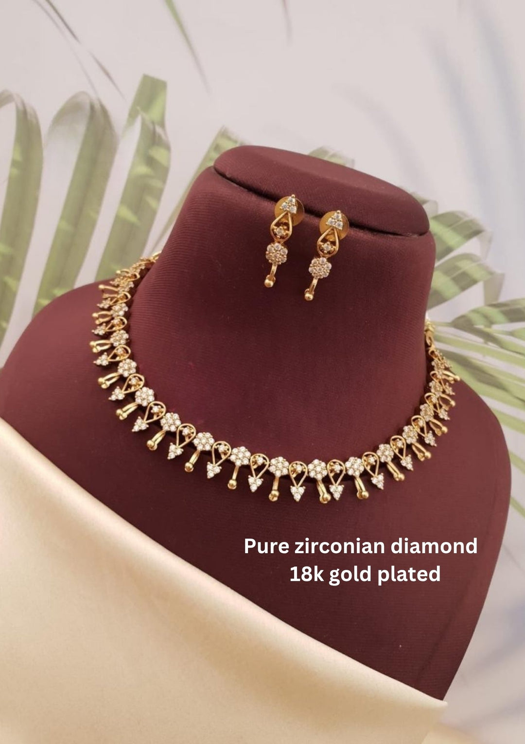 Pure Zirconian Diamond Necklace With Earrings g10780