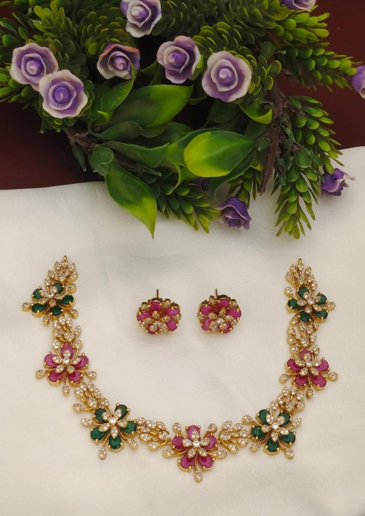 Kundan Necklace with Earrings s 180541